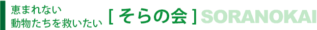 恵まれないペットを救いたい！『そらの会』